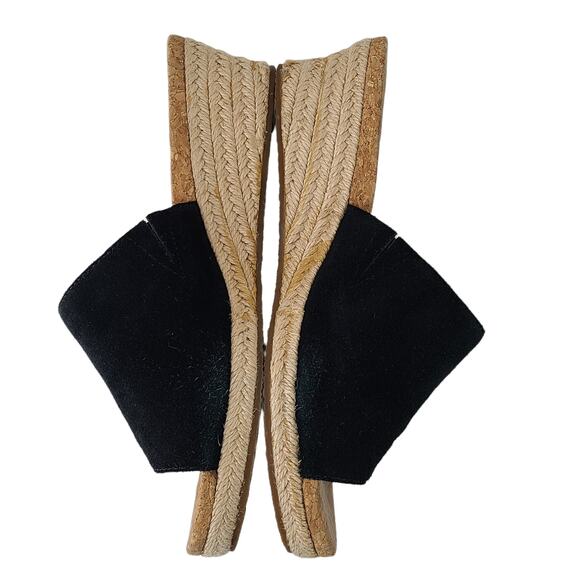 Uggs black suede fringed espadrille slides, EUC, size 7 - Picture 3 of 8